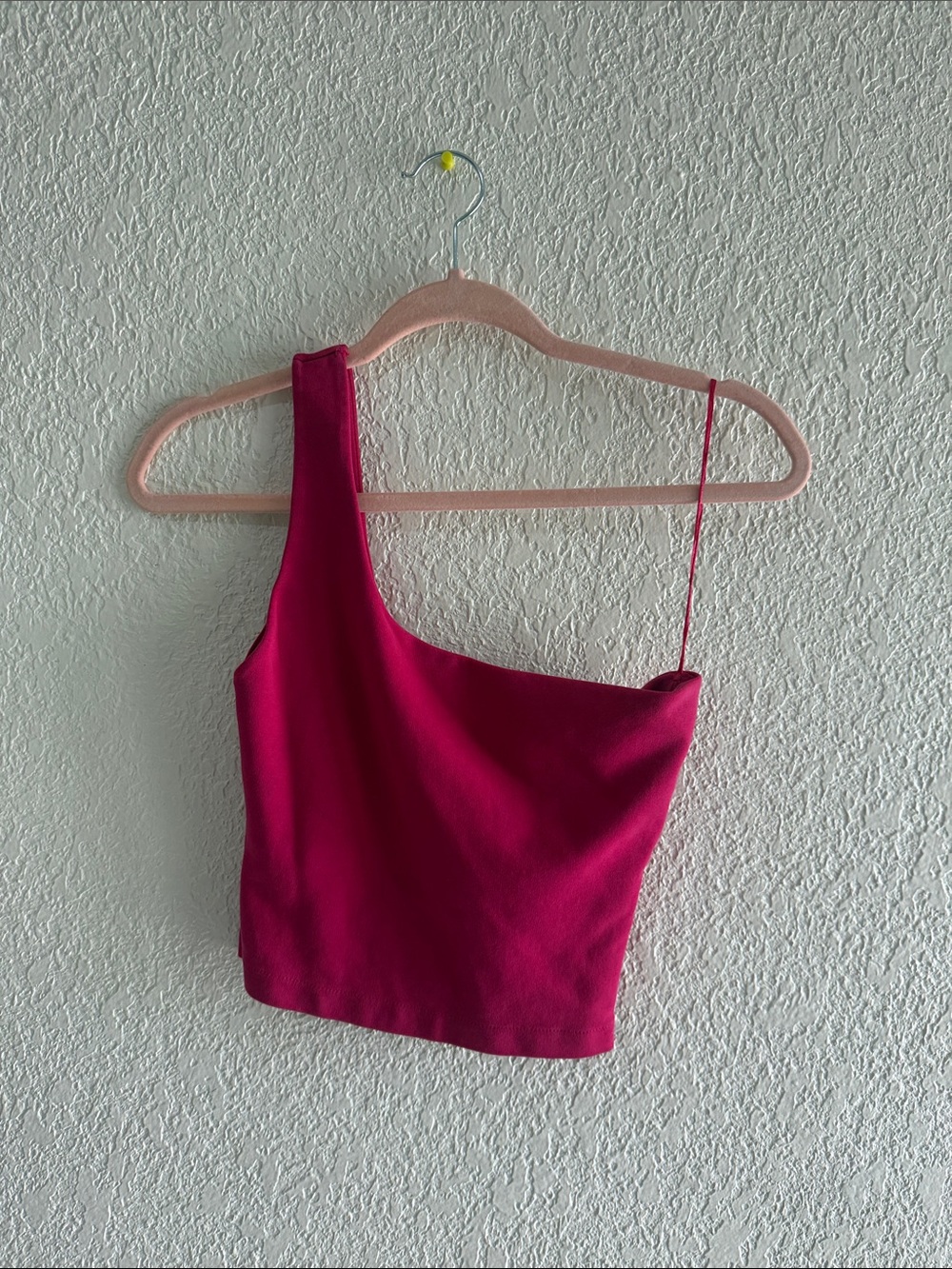 Zara Fuchsia One-Shoulder Crop Top